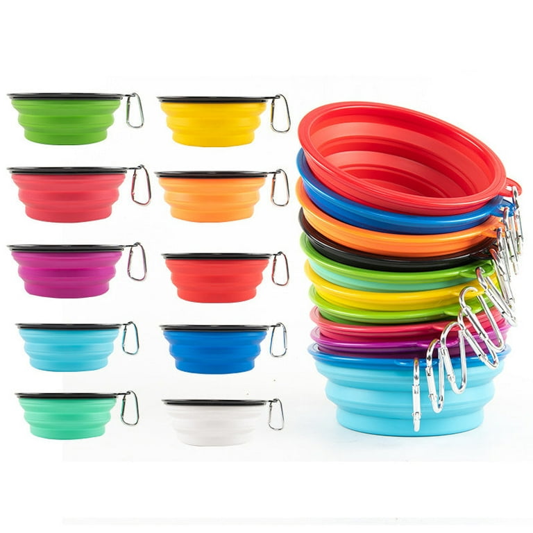 Dog Bowl Pet Collapsible Bowls for Cats Dogs Outdoor Travel Portable Puppy  Food Container Feeder Silicone Dish 350/1000ml