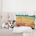 thumbnail image 4 of Ambesonne Beach Throw Pillow Cover 2 Pack, Seashell on Shore Cartoon, 18", Sand Brown Orange Teal, 4 of 7