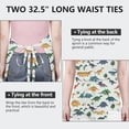 thumbnail image 6 of Colorful Dinosaurs Floral White Pattern Apron-Garden Aprons for Women with Pockets-Cotton Linen Waterproof Kitchen Cooking Gardening Aprons Adjustable for Kitchen,Cooking,BBQ and Salon 33x27 Inch, 6 of 7