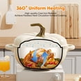 thumbnail image 4 of Hawsaiy 4.5 QT Pumpkin Shaped Cast Iron Dutch Oven, 360° Uniform Heating, Enameled Cast Iron Pot with Lid, Suitable for Most Stoves, Festive Cookware, Cream, 4 of 8