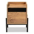 thumbnail image 3 of Baxton Studio Tasman Modern and Contemporary Industrial Natural Brown Finished Wood and Black Metal End Table, 3 of 7