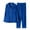 Blue, variant on Family Matching Pajamas Solid Color Long Sleeve Silk Satin Sleepwear Button Closed Soft Comfortable Party Casual Vacation Sets