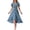 Print Blue, variant on Women's Summer Floral Boho Maxi Dress Short Sleeve Wrap V Neck Ruffle Long Flowy Beach Wedding Guest Dresses