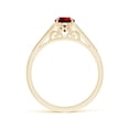 thumbnail image 2 of ANGARA Lab Grown 1 Ct Aeon Vintage Inspired Ruby Engagement Ring with Milgrain for Women in 14K Yellow Gold (Size-7x5mm) | July Birthstone, Anniversary, Jewelry Gift for Women | Lab-Grown Ruby Ring, 2 of 7