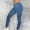 Blue, variant on POROPL Womens Leggings Tight Imitation Denim Leggings Yoga Print Size S-XXL