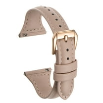 Genuine Leather Watch Band 20mm Quick Release Elegant Top Grain Replacement Strap Pink/Rose Golden Tone
