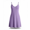 thumbnail image 6 of Lenpel Summer Nightgowns for Women V Neck Sleeveless Racerback Sleepwear Mini Dresses Comfy Soft Casual Loose House Dresses, 6 of 7