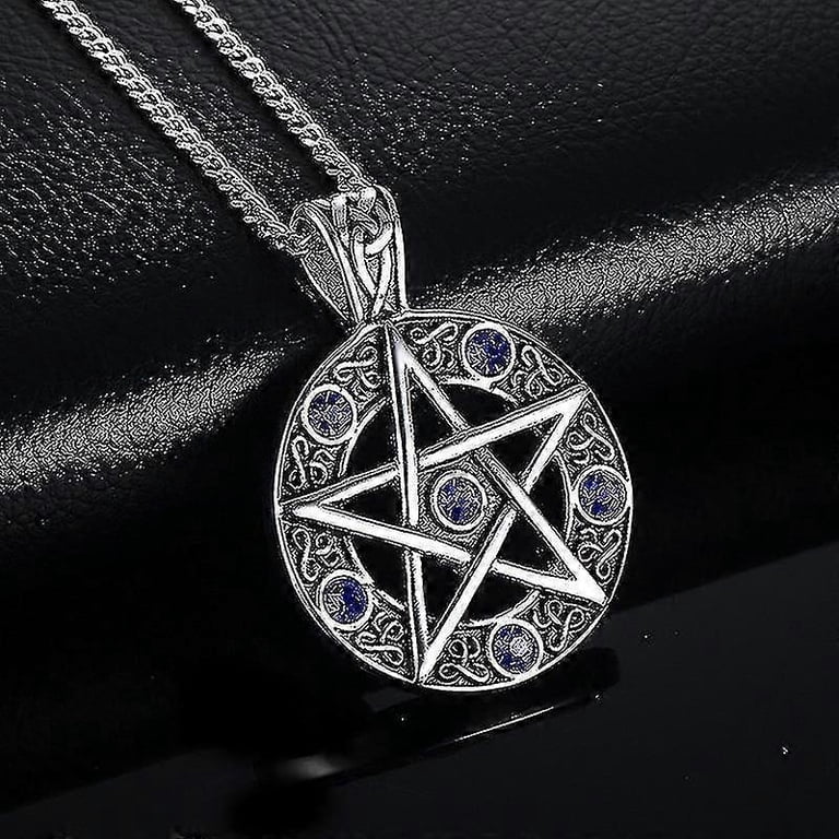 Sterling Silver Magic Key Pentacle Pendant – Witchcraft, Amulet 