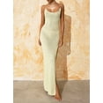 thumbnail image 3 of Michellecmm  Women's Long Slim Cami Dress Sleeveless Side Split Knit Dress, 3 of 9