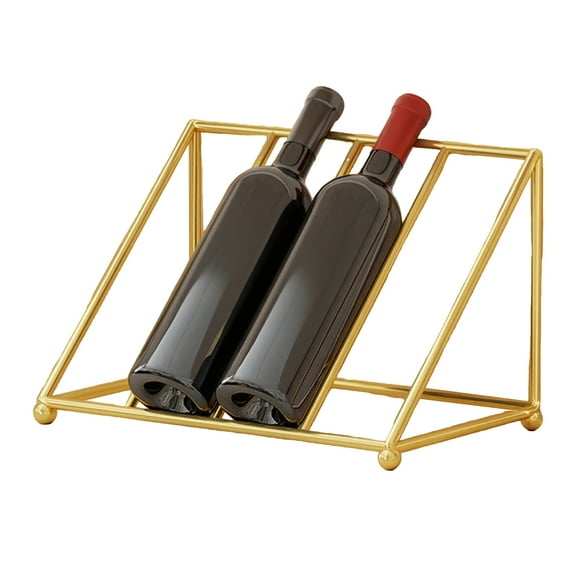 Shoreew Wine Bottle Rack Iron Inclined Display Holder for 4-5 Bottles Modern Minimalist Wine Organizer for Entryway Bar Cabinet Decor