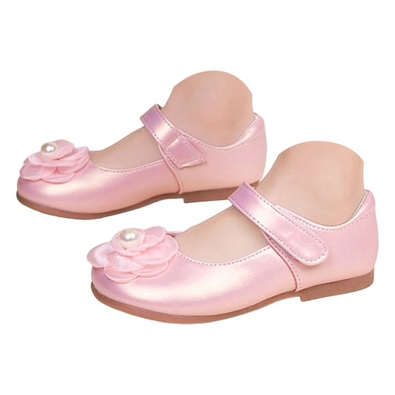 Staki Girls Loafers Toddler Little Girls Dress Shoes Mary Jane Ballet Flats Party School Bowknot Princess Wedding Shoes(Pink,8 Toddler)