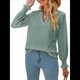 thumbnail image 3 of Camisa Informal de Larga con Cuello en V para Mujer Verde XL, 3 of 10