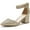 Golden, variant on Women's Pointed Toe Pumps Ankle Strap Buckle Chunky Block Heel Dress Sandals