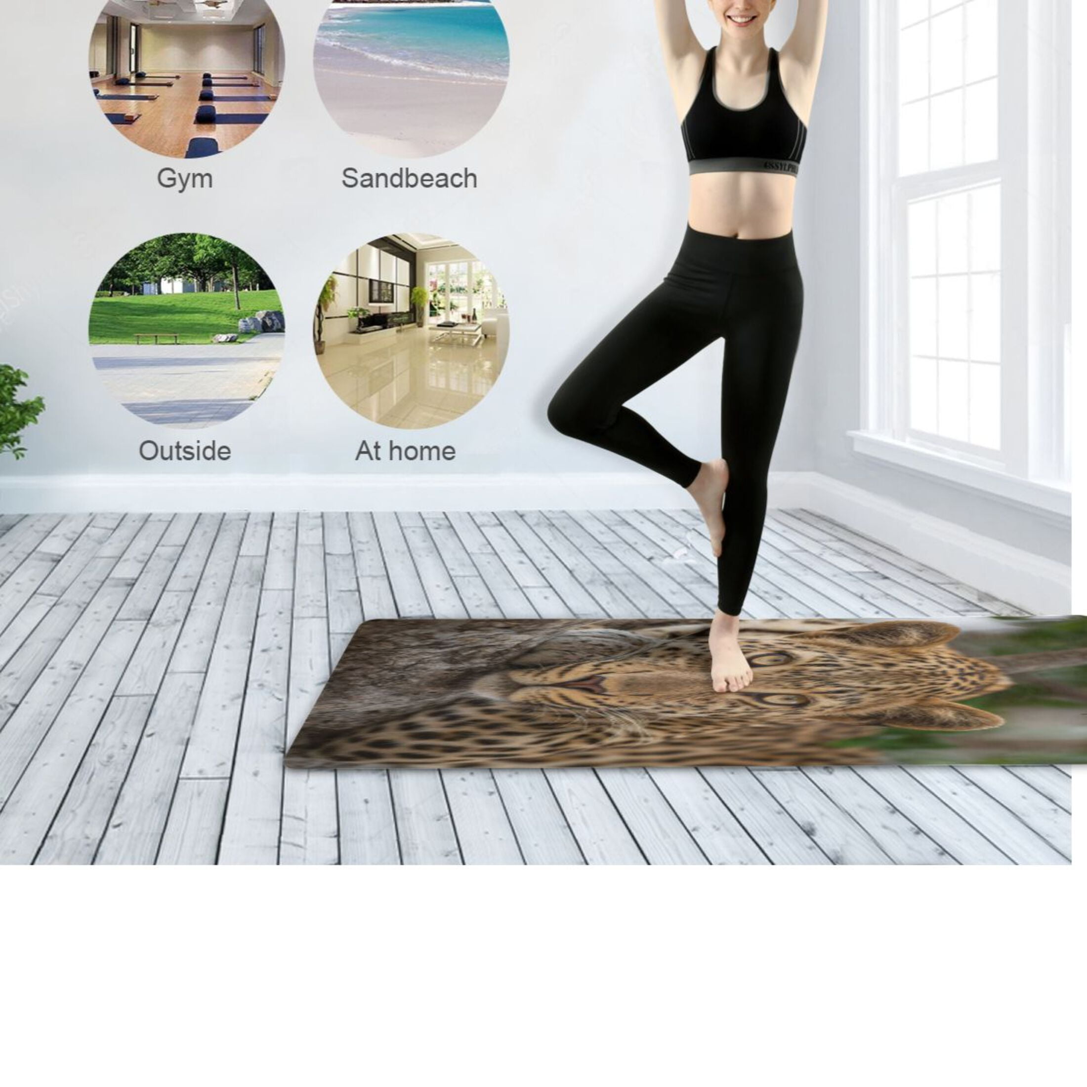 BZSMCE Yoga Mat Women Fitness Mat Leopard Calm Pattern