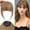 Approx. 7g - Hand-woven light brown (with gift), variant on Janrevotw Women'S Bangs Clip - 100% Human Hair Bangs Wig With French-Style Bangs, Flat And Neat Bangs With Fringe, Wig Clip On Curved Bangs, Suitable For Daily Wear