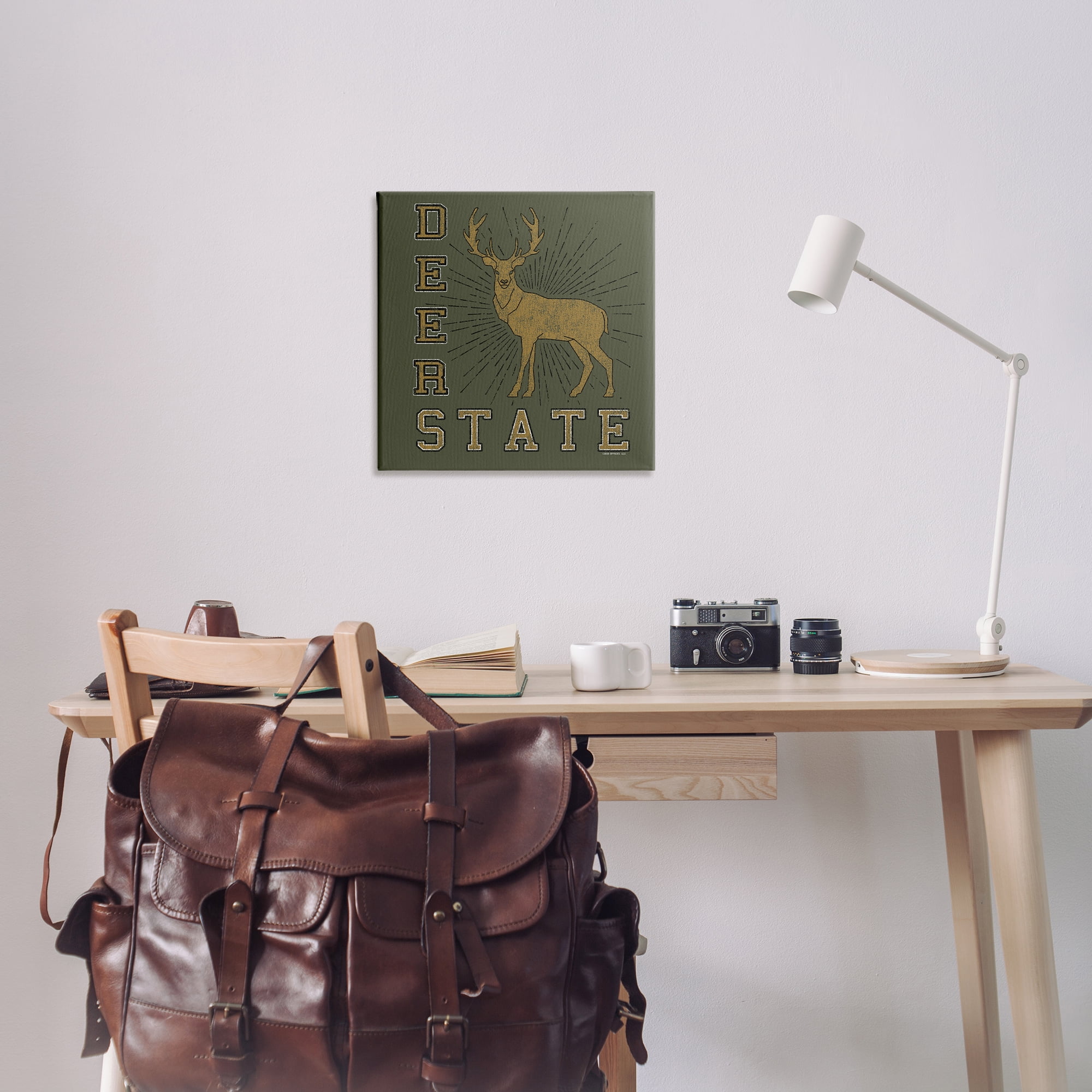 Stupell Industries Vintage Deer State Novelty & Humor Painting Wrapped Canvas Art Print Wall Art, 24 x 24