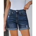 thumbnail image 4 of Shorts vaqueros azules de tiro alto para mujer, 14 cm, 4 of 7
