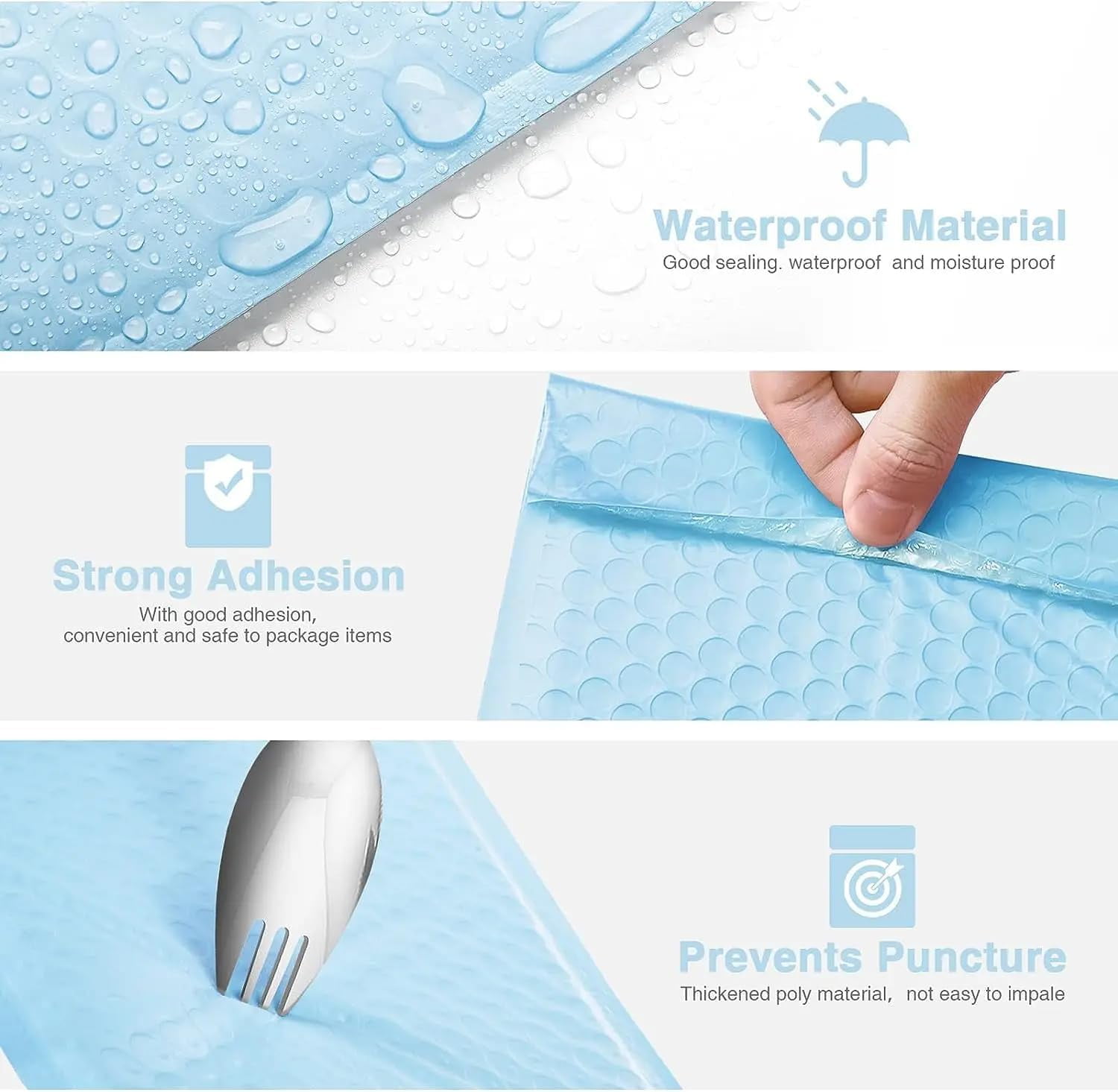 Bubble Mailers - 6 X 8 Inch Padded Envelopes, Blue Mailing Envelopes Bubble Padded, Bubble Envelopes, Padded Envelopes ﻿for Clothes Makeup Supplies (25Pack, 6 X 8'')