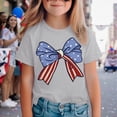 thumbnail image 2 of WEIGFI Child Toddler Boys Tee American Flag Bow Independence Day 4Th Of July Graphic Print Clothes Casual Short Sleeve Crew Neck Comfort Adorable Party Tops,Grey,6-7 Years, 2 of 5