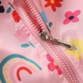 thumbnail image 4 of Esaierr Toddler Kid Girl Print Zip Jacket Hooded Trench Cute Punching Cardigan Windbreaker for 3-8T, 4 of 5