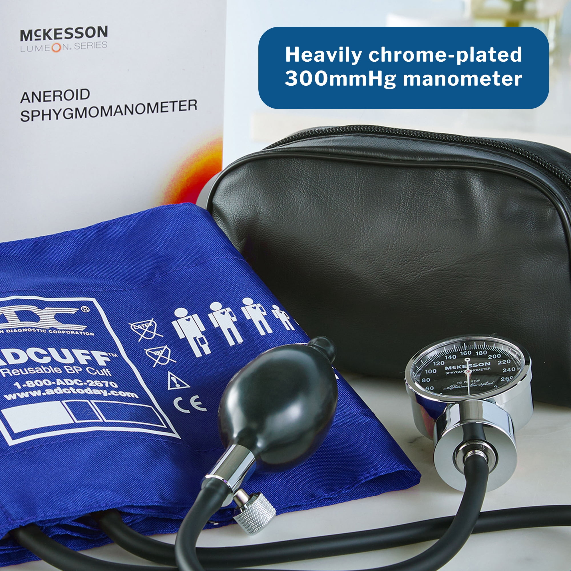 McKesson LUMEON Aneroid Sphygmomanometer, Blood Pressure with Cuff, Small, 20 Ct