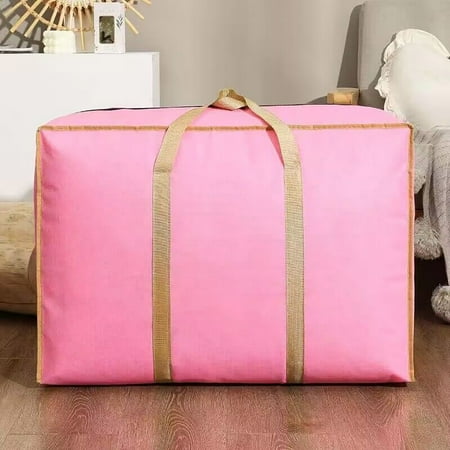 Oversized Moving Bags Spun Cloth Packing Pouch for School Luggage Large Capacity Quilt Storage Bin Durable Fabric Wardrobe Management Heavy Duty Home Organization Supply Simple Tone by UKHCCC