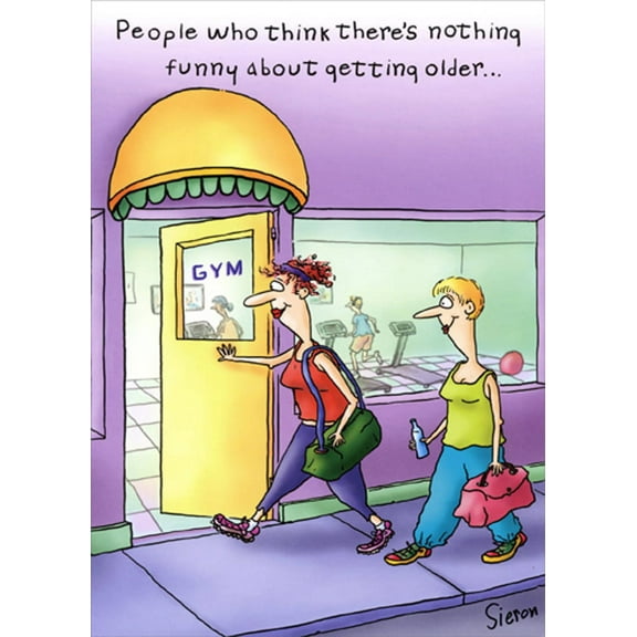 Oatmeal Studios Women Going to Gym Funny / Humorous Feminine Birthday Card for Her / Woman