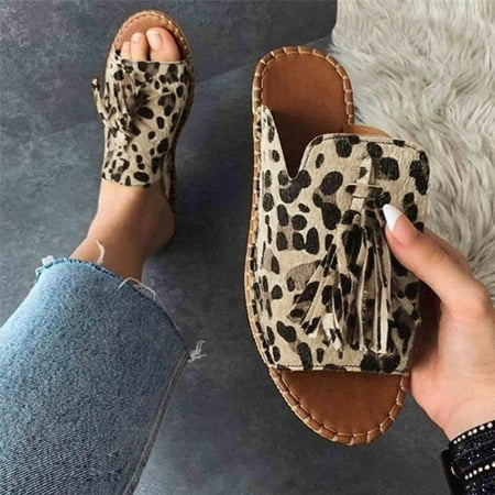 

Women s Ladies Fashion Casual Flat Fringe Shoes Slippers Peep Toe Sandals Ball of Foot Cushions for Women Sandals Jeweled Sandals for Women Leopard Print Sandals for Women Size 5 Womens Wedge Sandals
