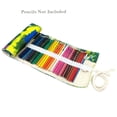 thumbnail image 4 of Wrapables Pencil Roll Organizer, Colored Pencil Wrap Pouch (72 slots), Green Scream, 4 of 9