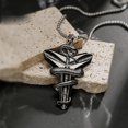 thumbnail image 5 of Hip Hop Mamba serpiente para collar cruzado para hombres mujeres colgante de acero inoxidable Cha, 5 of 5