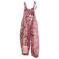 thumbnail image 2 of Women's Boho Overalls Casual Loose Bib Jumpsuits Adjustable Strap Rompers Trendy Outdoor Streetwear Outfits Red L, 2 of 4
