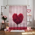 thumbnail image 4 of Valentine's Day Shower Curtain Red Love Heart Tree Bathroom Curtains with Hooks, Waterproof Fabric Romantic Sweet Bath Shower Curtains Set for Bathroom Bathtubs Valentines Decor 72x72 Inch, 4 of 9