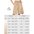 thumbnail image 6 of Chiclily Women's High Waisted Bermuda Shorts, Casual Summer Linen Feel Wide Leg Lounge Shorts with Pockets Drawstring Light Khaki Shorts, Size L, 6 of 8