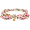 thumbnail image 3 of 2Pcs Cotton Bowtie Cat Collar with Bell Adjustable Breakaway Cat Collars with Removeable Bow Pink Girl Cat Collars, 3 of 6