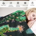 thumbnail image 3 of JRXY Bright Exotic Succulents in Scandinavian Style Super Soft Flannel Fuzzy Blanket Throw, Throw Blanket Gifts for Women Men in All Season Blanket for Bed Couch Sofa Chair Office White, 3 of 6