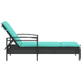 thumbnail image 3 of vidaXL Sun Lounger with Cushion Black 63x200x81 cm Poly Rattan, 3 of 5