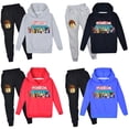 thumbnail image 1 of juego de dibujos animados moda tendencia traje para niños y niñas Sudadera con capucha pantalones casuales niños regalos de cumpleaños, 1 of 5