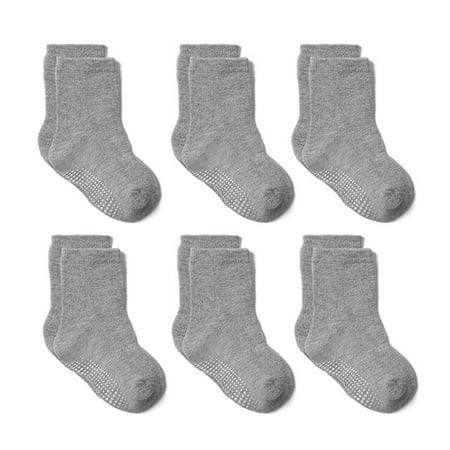 

Fraobbg 6 Pack Baby Girls Non Slip Crew Socks For Toddlers Cotton Grips Ankle Socks Colorful