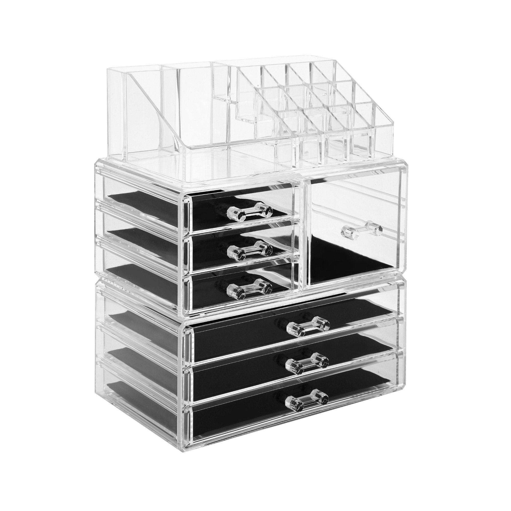 Cosmetic Storage Organizer, Makeup Case, ROSELIFE [TGC] 3 Pieces Kit Jewelry Display, 7 Drawers
