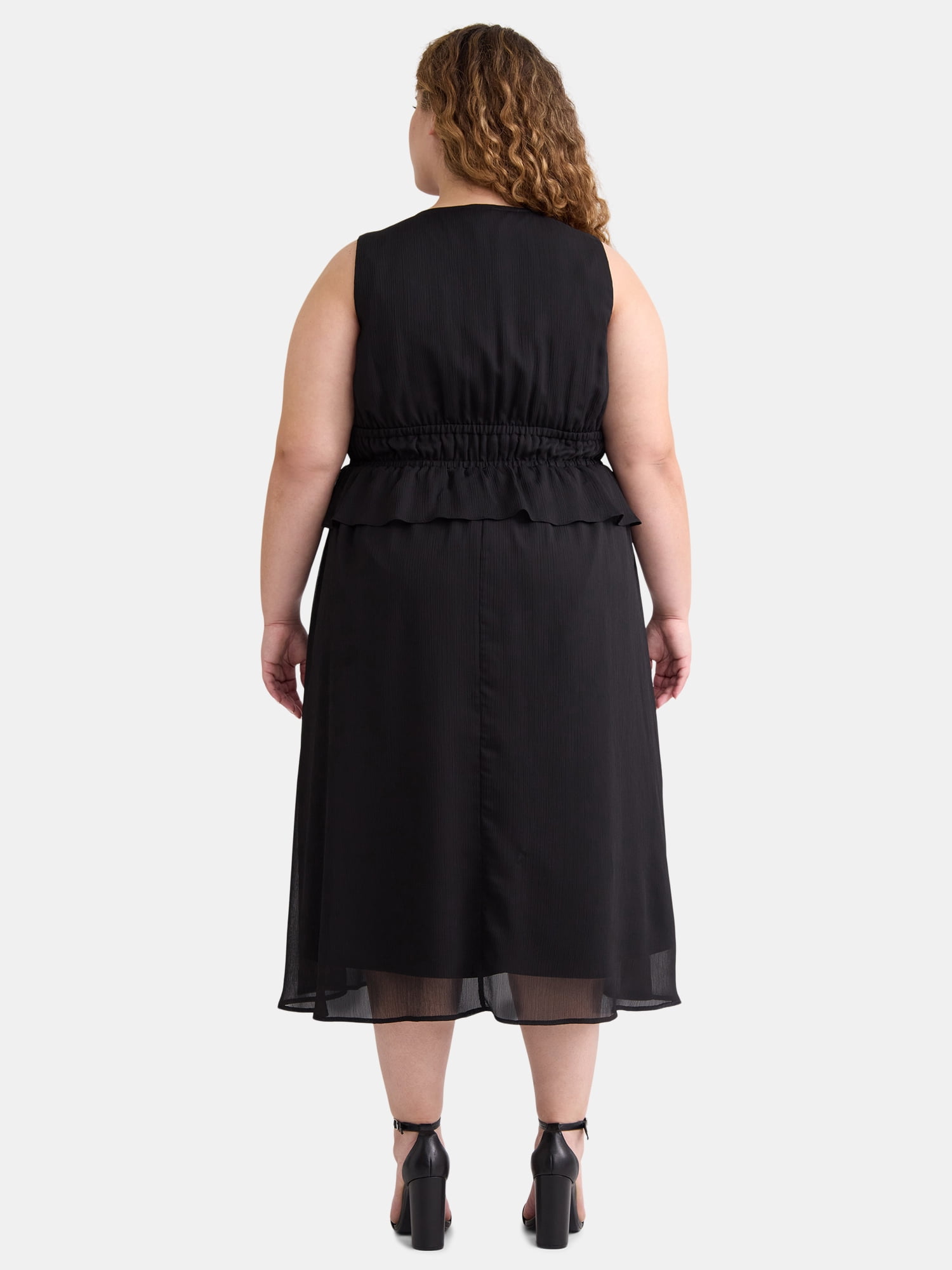 Terra & Sky Women's Plus Peplum Midi Dress, Sizes 0X-4X
