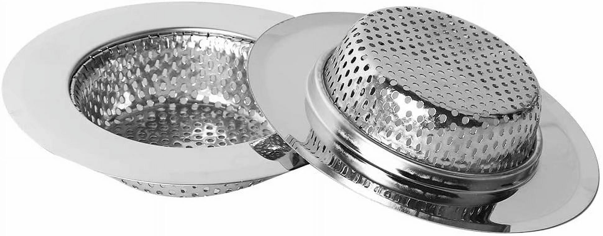 2pcs Kitchen Sink Drain Strainer Stainless Steel Anti-blocking Mesh Drain  Stopper with Rim 2.8 Inch Bathroom Silver Tone - Bed Bath & Beyond -  31428950