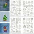 thumbnail image 1 of 4 Sheets Christmas Pattern Water Soluble Hand Sewing Stabilizers for Fabric Embroidery Stitch Practice Embroidery Stickers Wash Away Stabilizers for Embroidery Beginners Lovers, 1 of 7