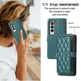 thumbnail image 6 of SaniMore for Samsung Galaxy Z Fold 4 Buisness Case, Zipper Purse [Card Holders] Magnetic Clasp Kickstand Wrist/Crossbody Chain Lanyard PU Leather Wear-resistant Full Protective Wallet Shell, Darkgreen, 6 of 9