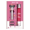 Joy Pink Women's Holiday Gift Set including 1 Handle, 3 Refills and a Shave Mousse