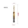thumbnail image 1 of MYG 1PC Titanium Plated Hex Shank HSS Screw Thread Metric Tap Drill Compound tap, 1 of 7