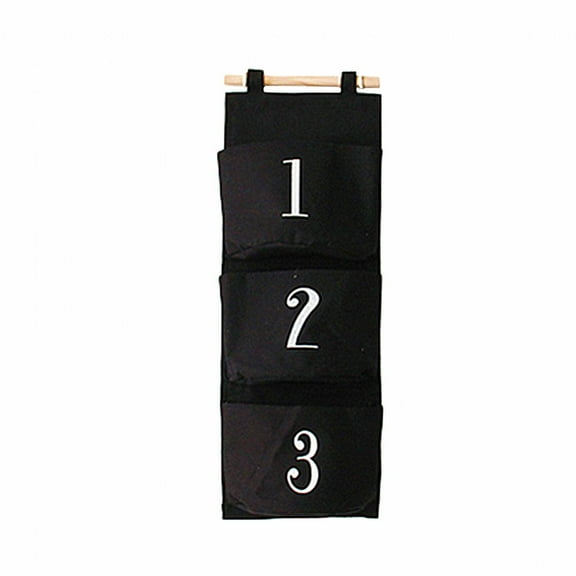 AUQ Household Multifunctional Hanging Bag,Wall-Mounted Design Behind the Door Storage,Save Room Space Wall Storage Bag,Black,58*20,Cotton and Linen