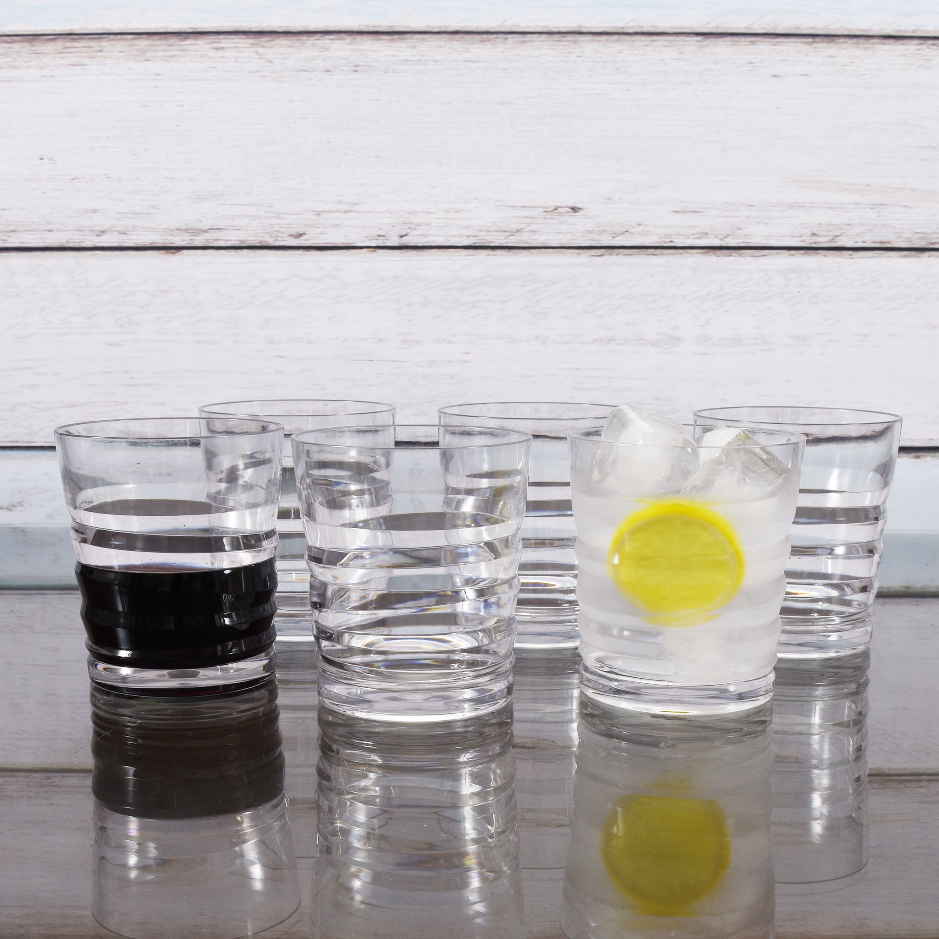 ribbed tumbler glasses