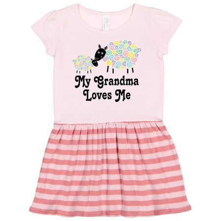 

Inktastic My Grandma Loves Me Sheep Lamb Childs Gift Toddler Girl Dress