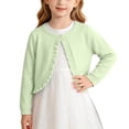 thumbnail image 2 of GigrtiJin 18M-11T Girls One Button Cardigan Long Sleeve Knit Cardigan Cute Cropped Crew Neck Casual Sweaters, 2 of 3