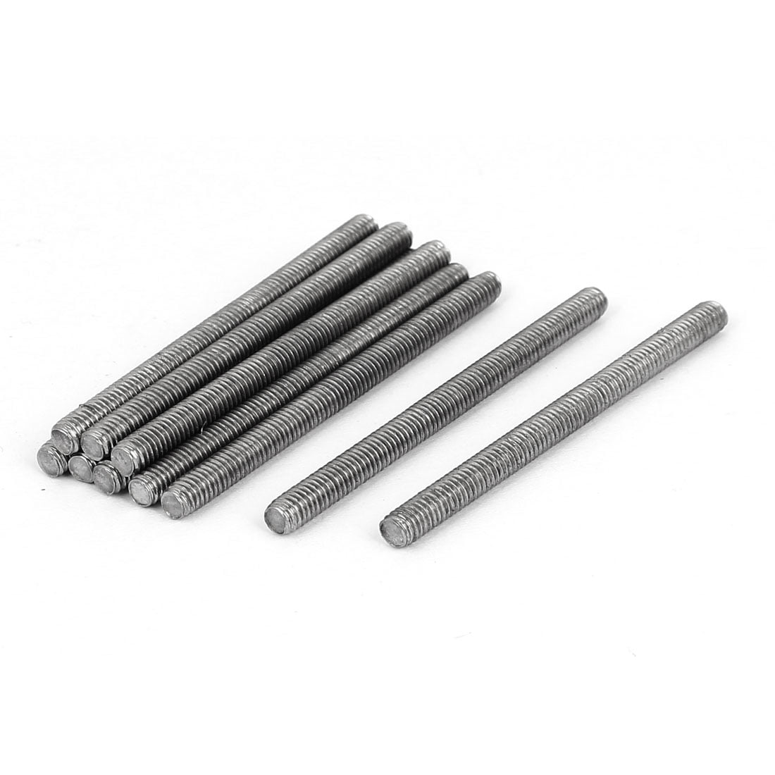 M4 x 55mm 304 Stainless Steel Fully Threaded Rod Bar Studs Silver Tone 10 Pcs